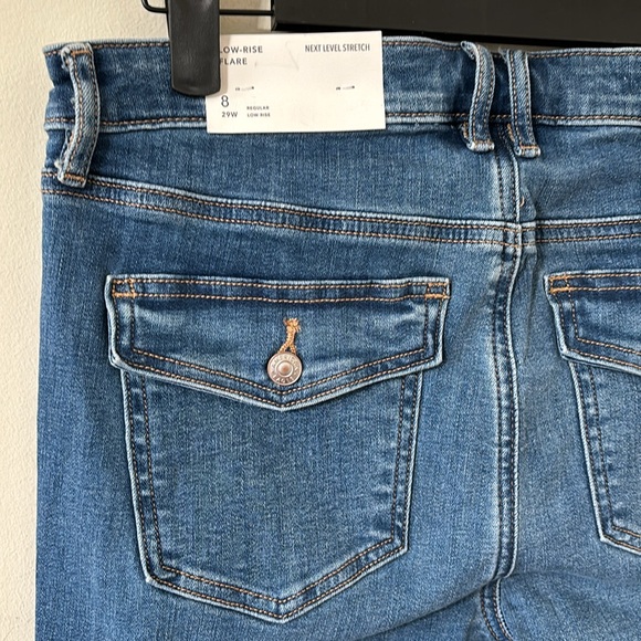 American Eagle Next Level Stretch Medium Wash Low Rise Flare Denim Jean Sz 8 NWT - Picture 8 of 12